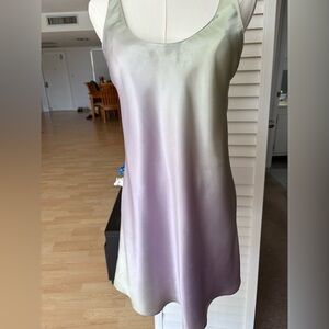 HALSTON Vintage Ombré Satin Slip Dress Chemise Small
